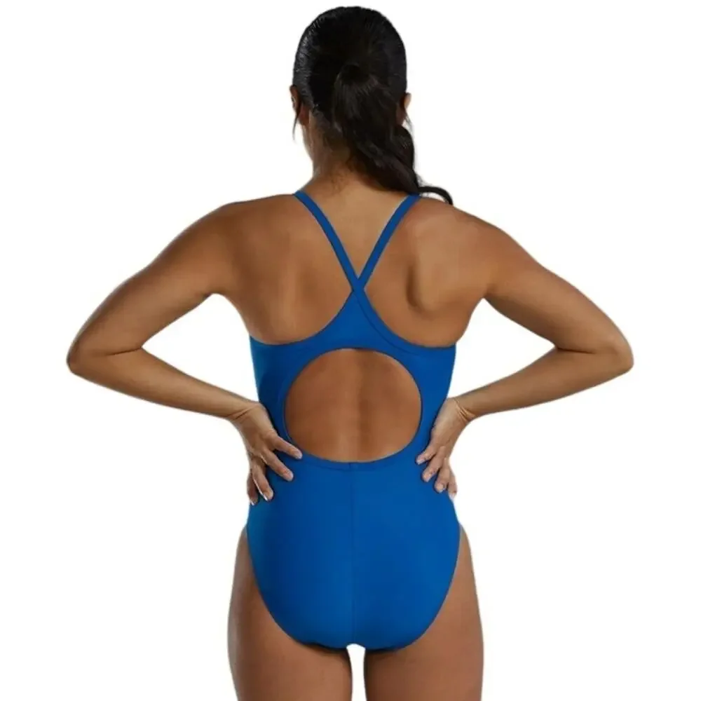 TYR Women's Tyreco Solid Diamondback Swimsuit Royal Blue Size 34 One Piece NEW - Picture 2 of 9
